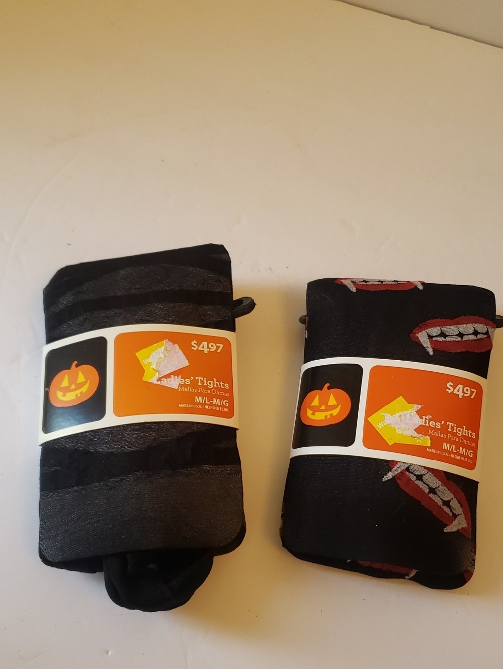 Halloween Goth Tights x2 NWT Size M/L